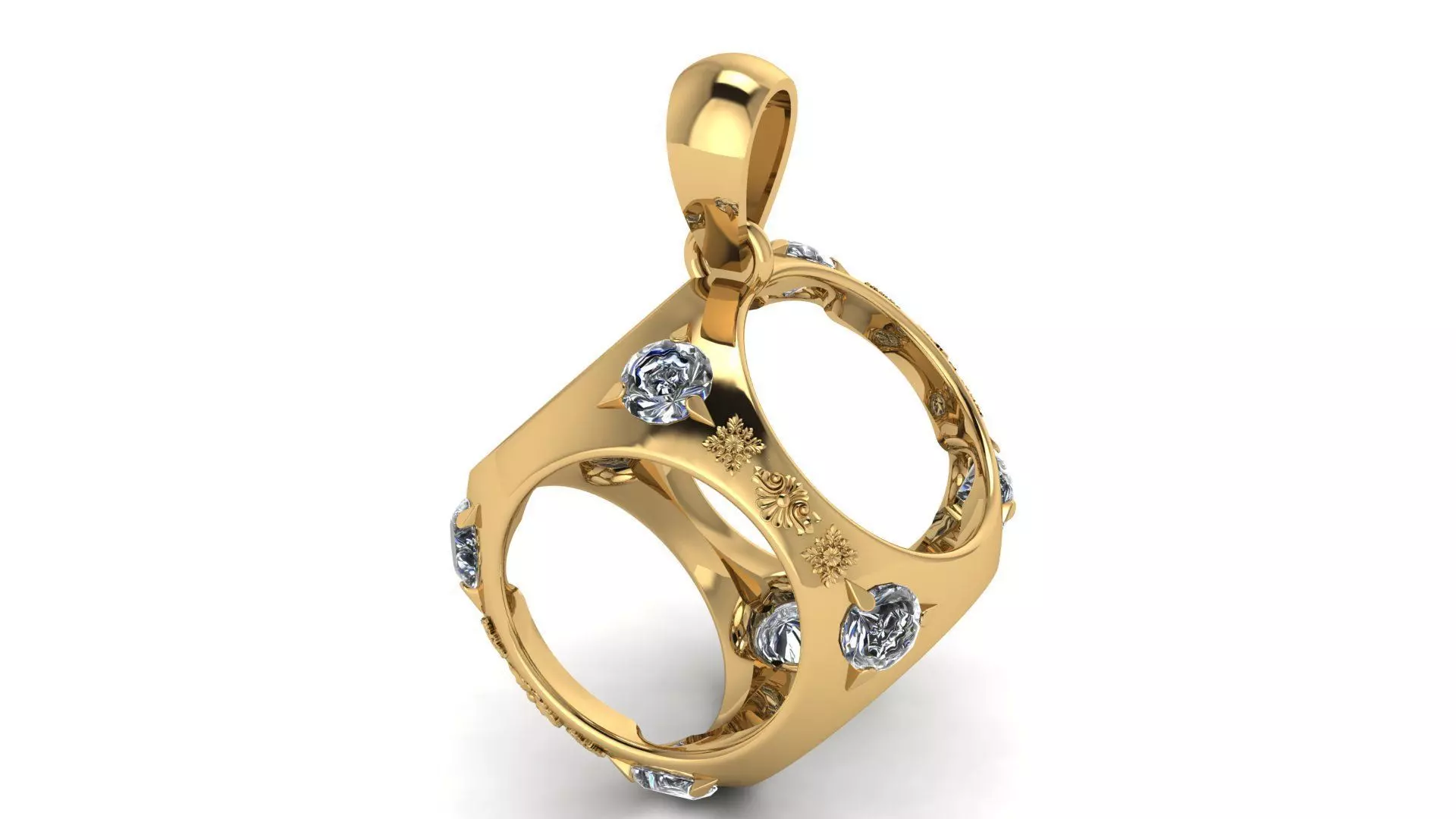 CUBE STYLE DIAMOND PENDANT 3D PRINTABLE MODEL 3D print model