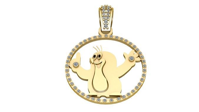 CARTOON COIN PENDANT 3D PRINTABLE MODEL 3D print model