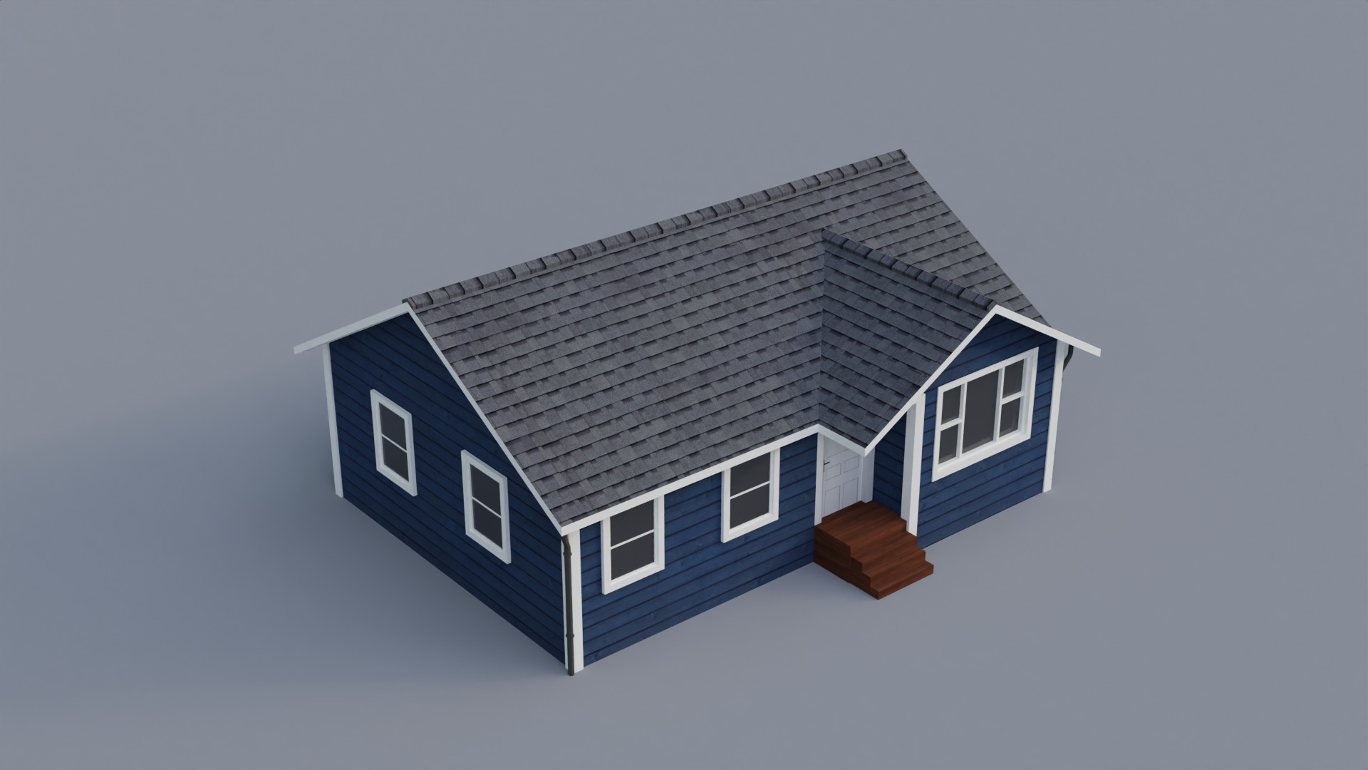 Low Poly house Low-poly 3D model_7