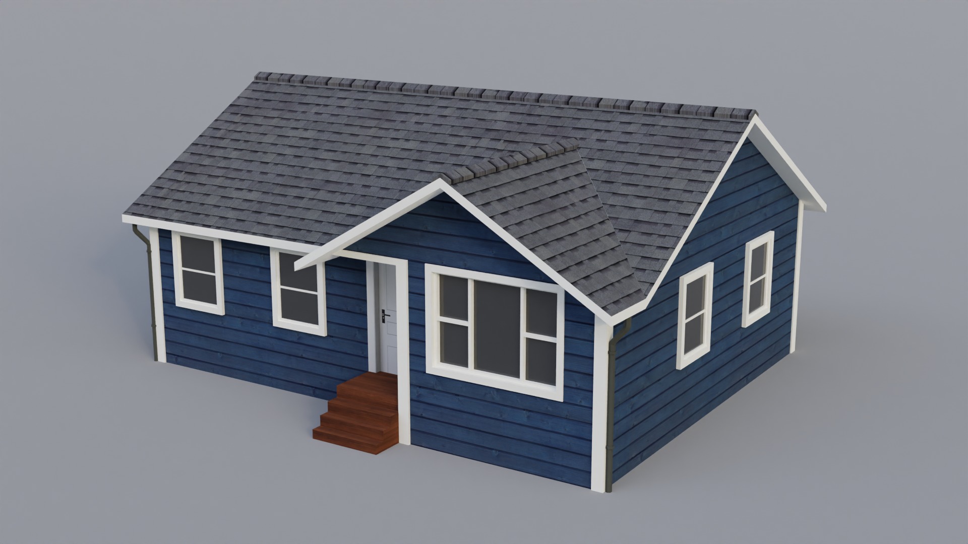 Low Poly house Low-poly 3D model_2