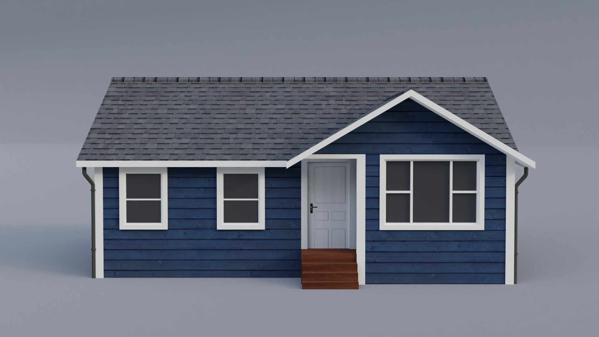 Low Poly house Low-poly 3D model_1
