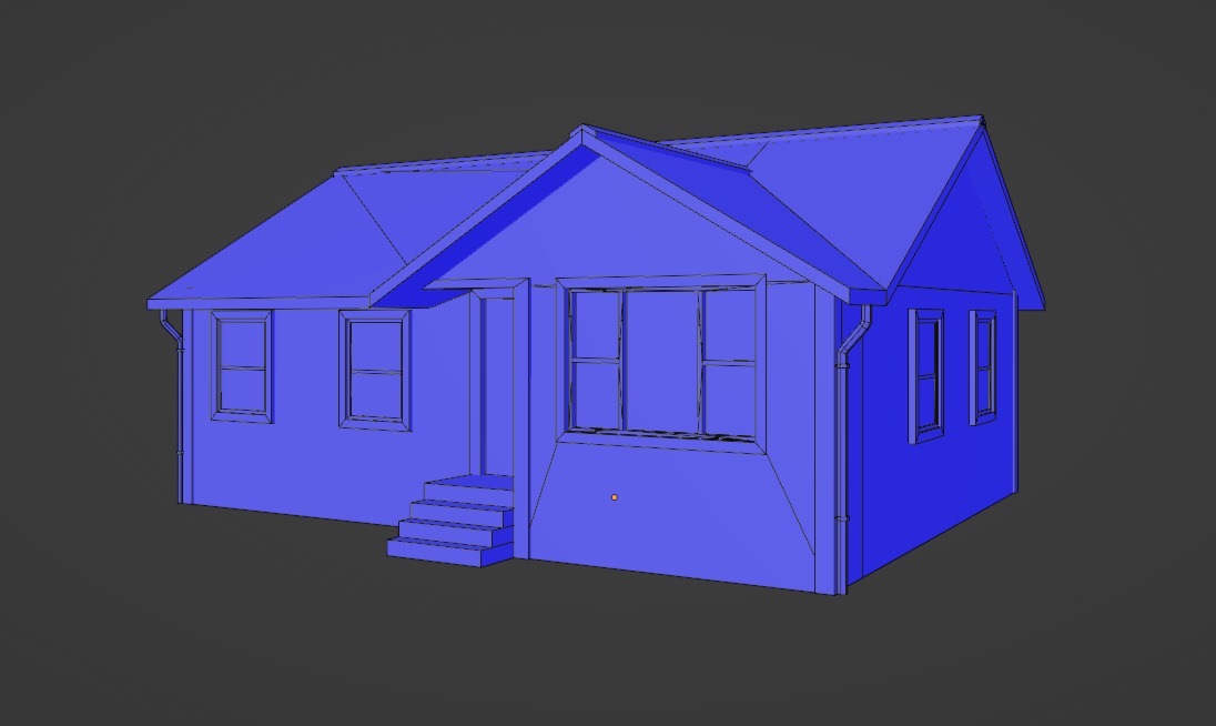 Low Poly house Low-poly 3D model_9