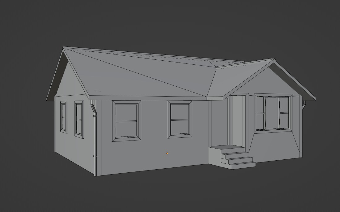 Low Poly house Low-poly 3D model_8