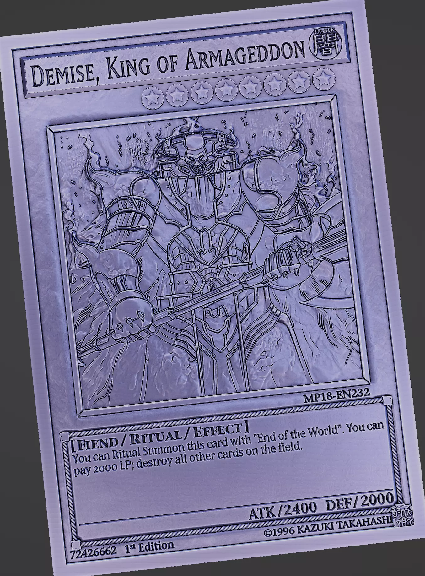 Demise King of Armageddon - yu-gi-oh Free 3D print model