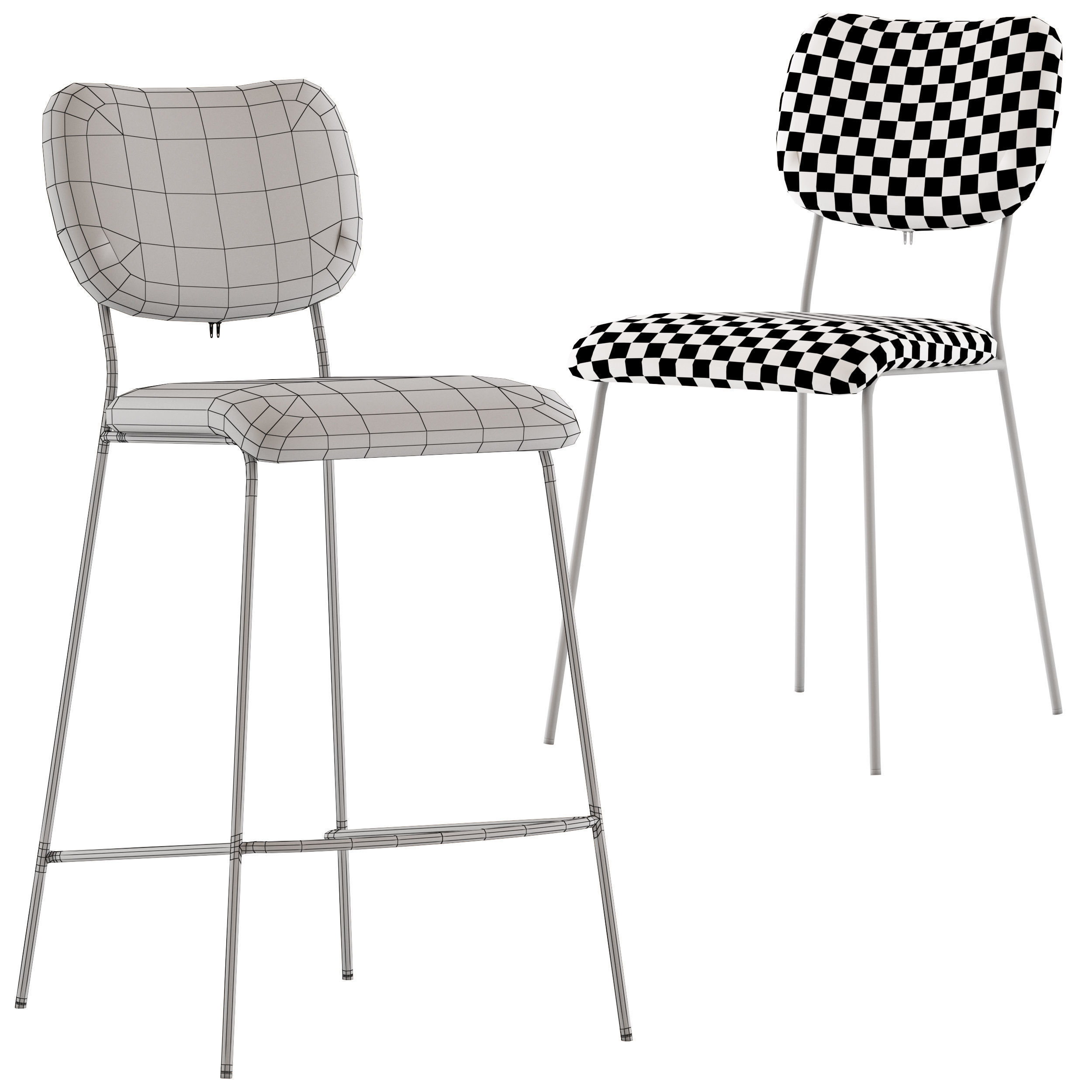 Globewest Tommy Barstool and Chair 3D model_5