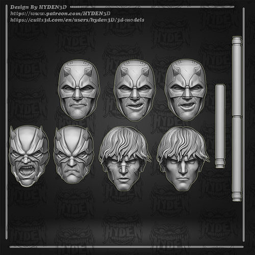 DareDevil full heads 3D print model