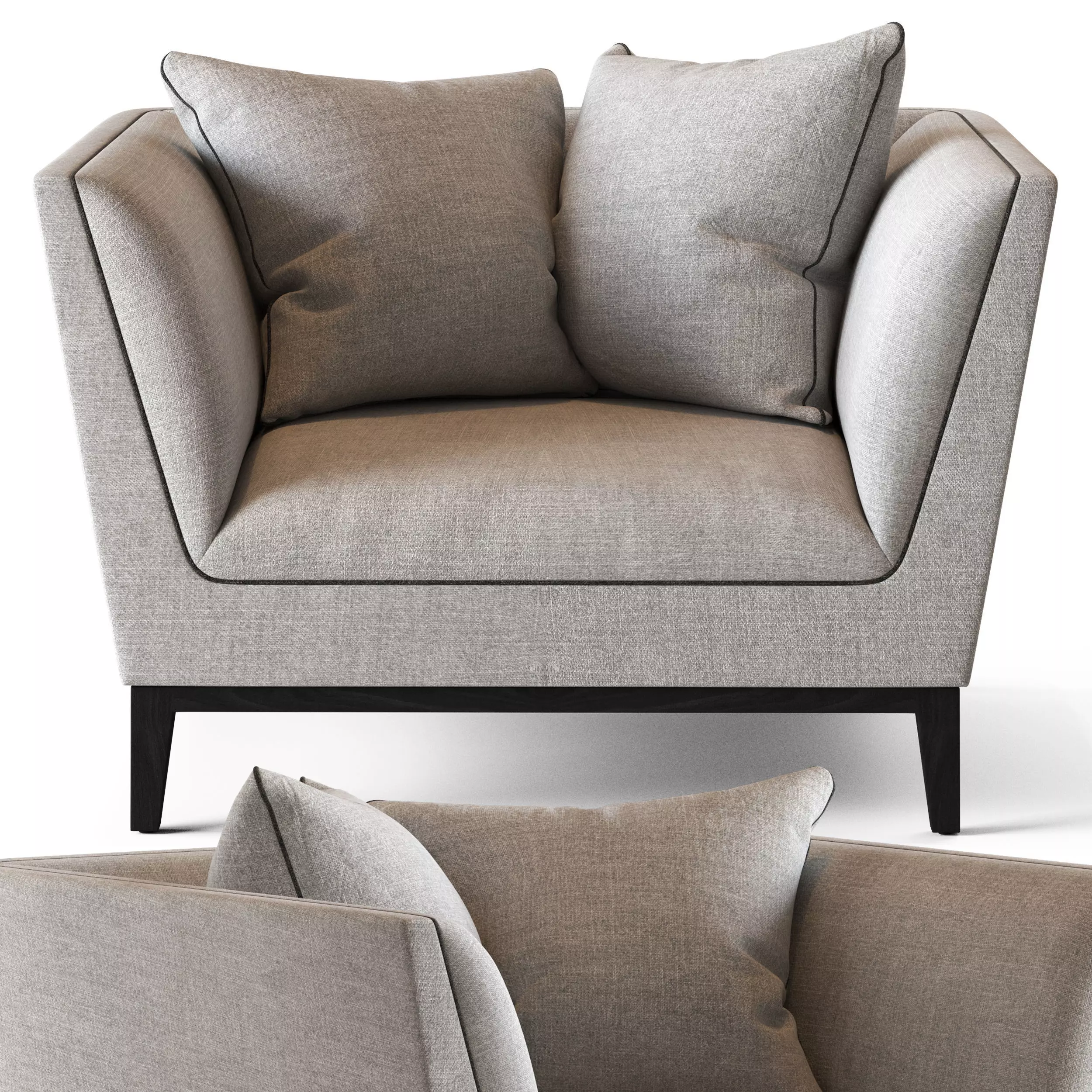 Globewest Vittoria Hampton 1 Seater Sofa 3D model_0