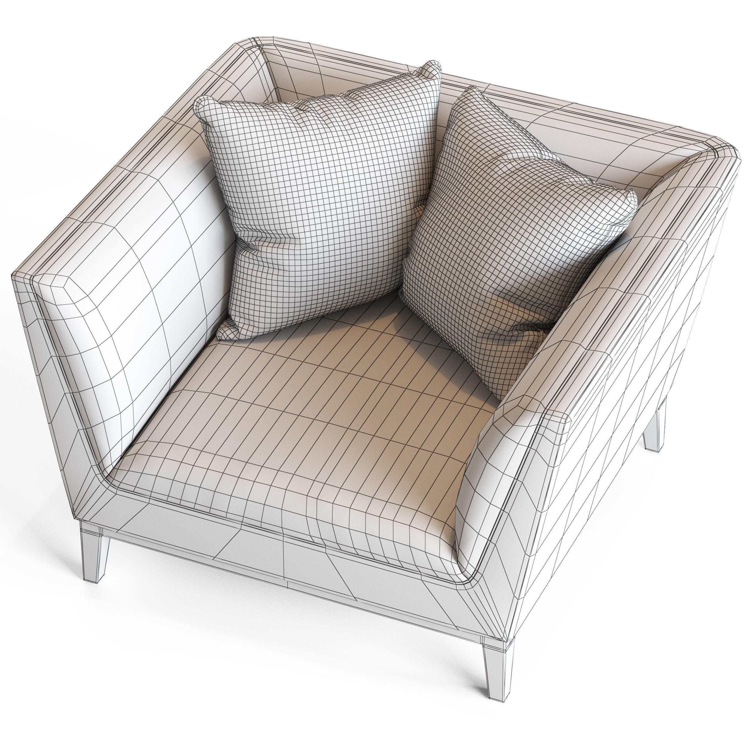 Globewest Vittoria Hampton 1 Seater Sofa 3D model_6
