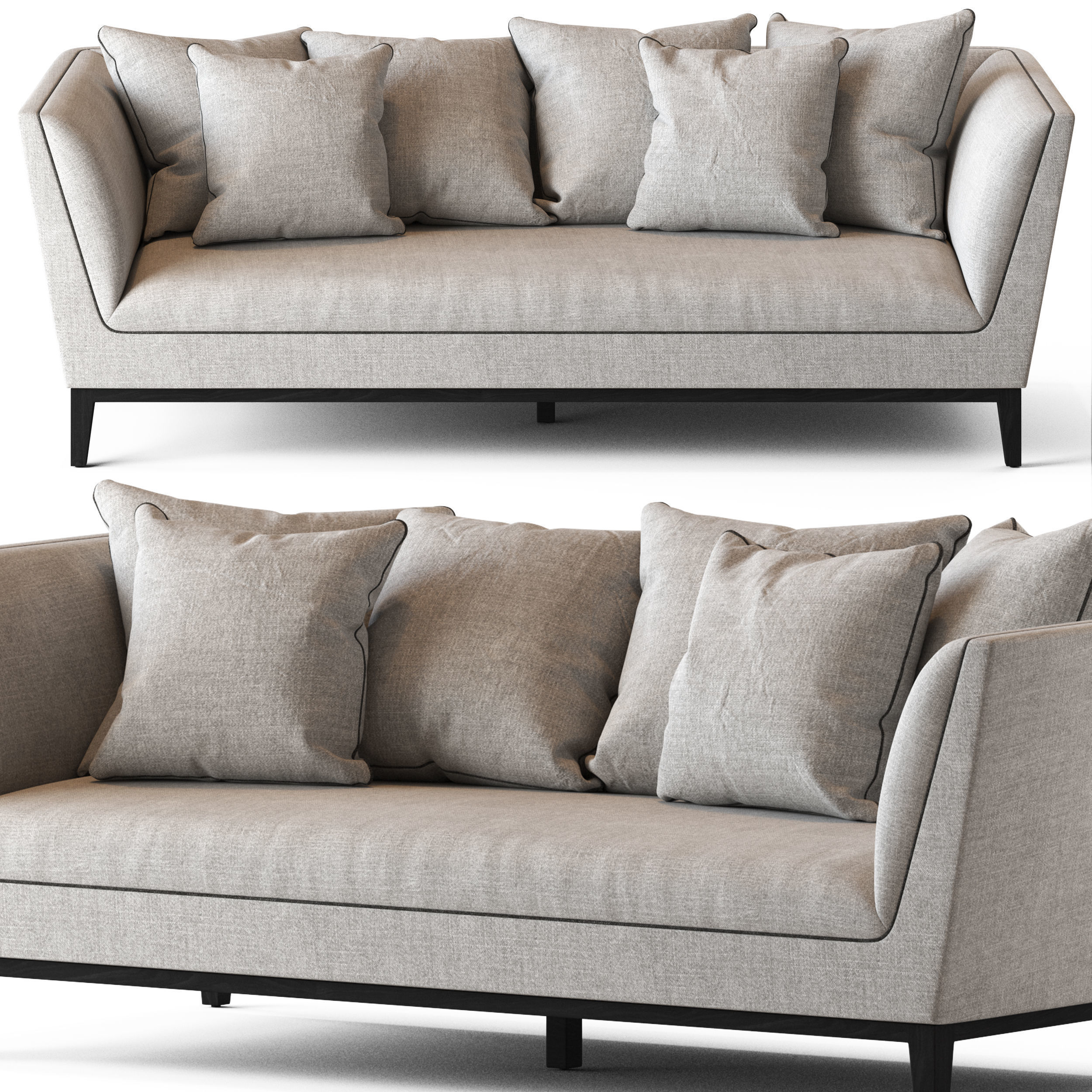 Globewest Vittoria Hampton 3 Seater Sofa 3D model_1