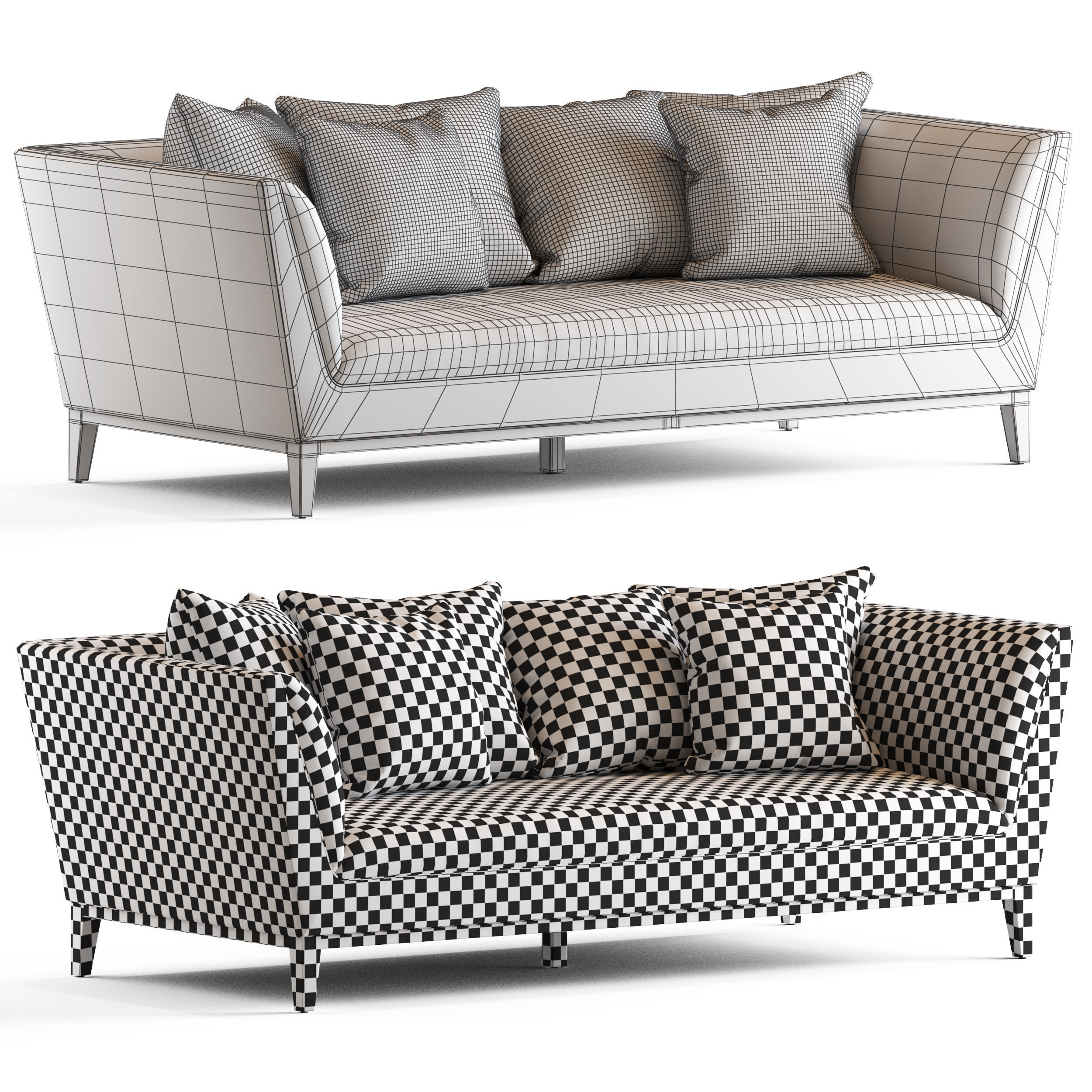 Globewest Vittoria Hampton 3 Seater Sofa 3D model_3