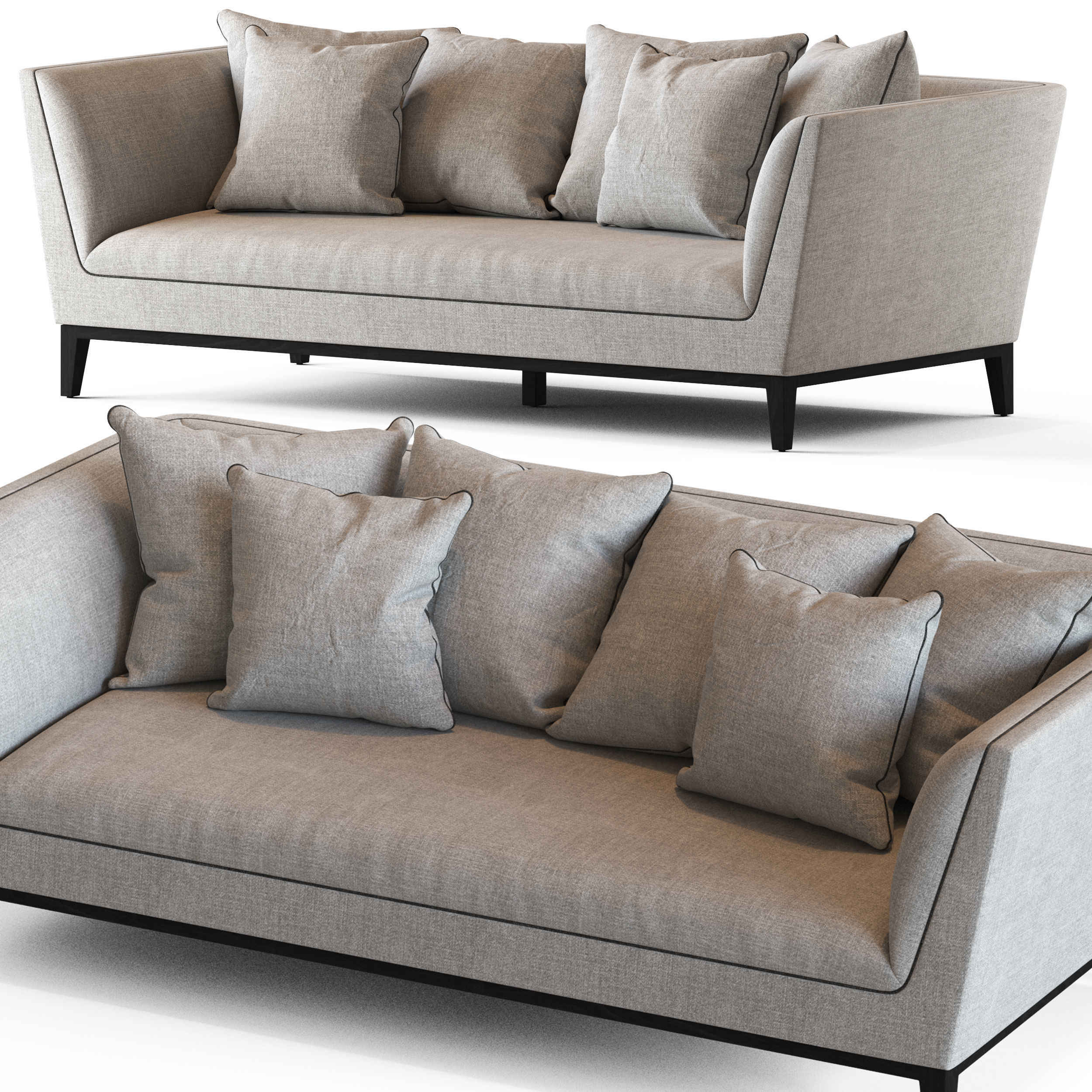 Globewest Vittoria Hampton 3 Seater Sofa 3D model_2