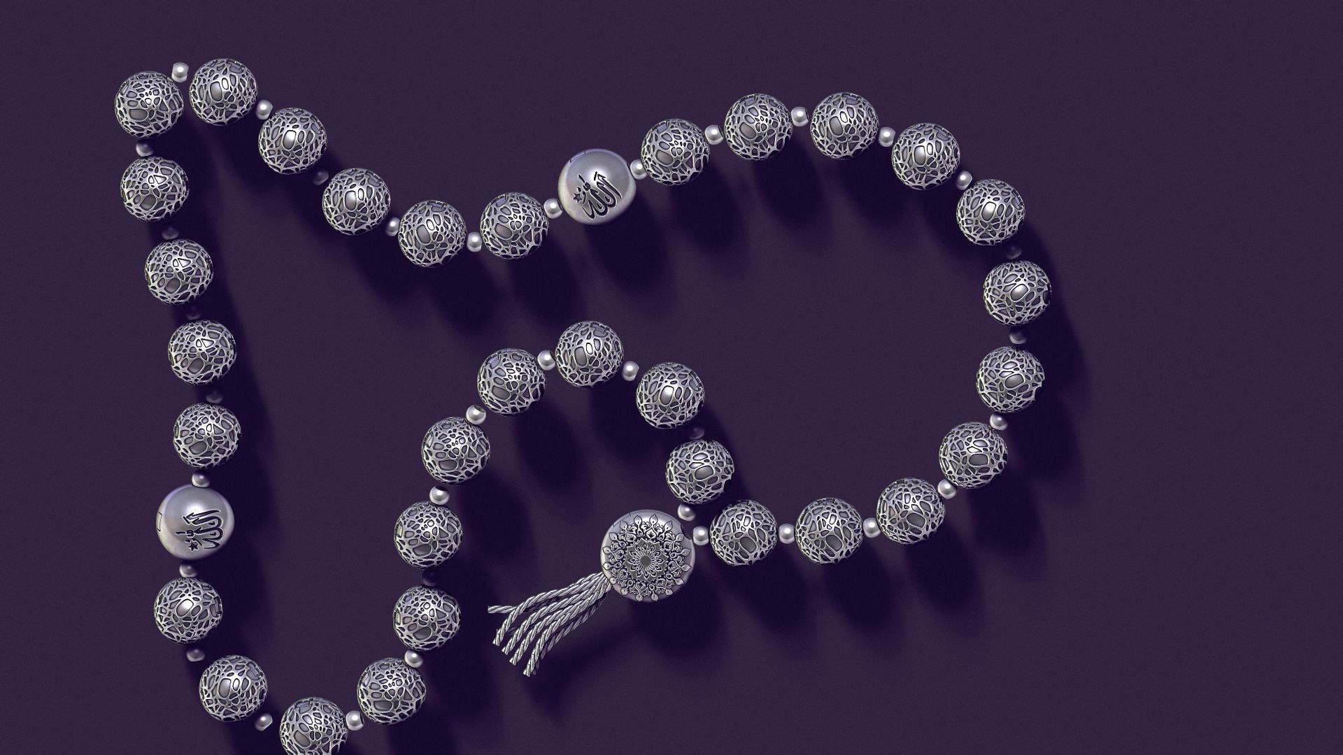 Muslim rosary Tasbih beads for casting in silver 3D print model_7