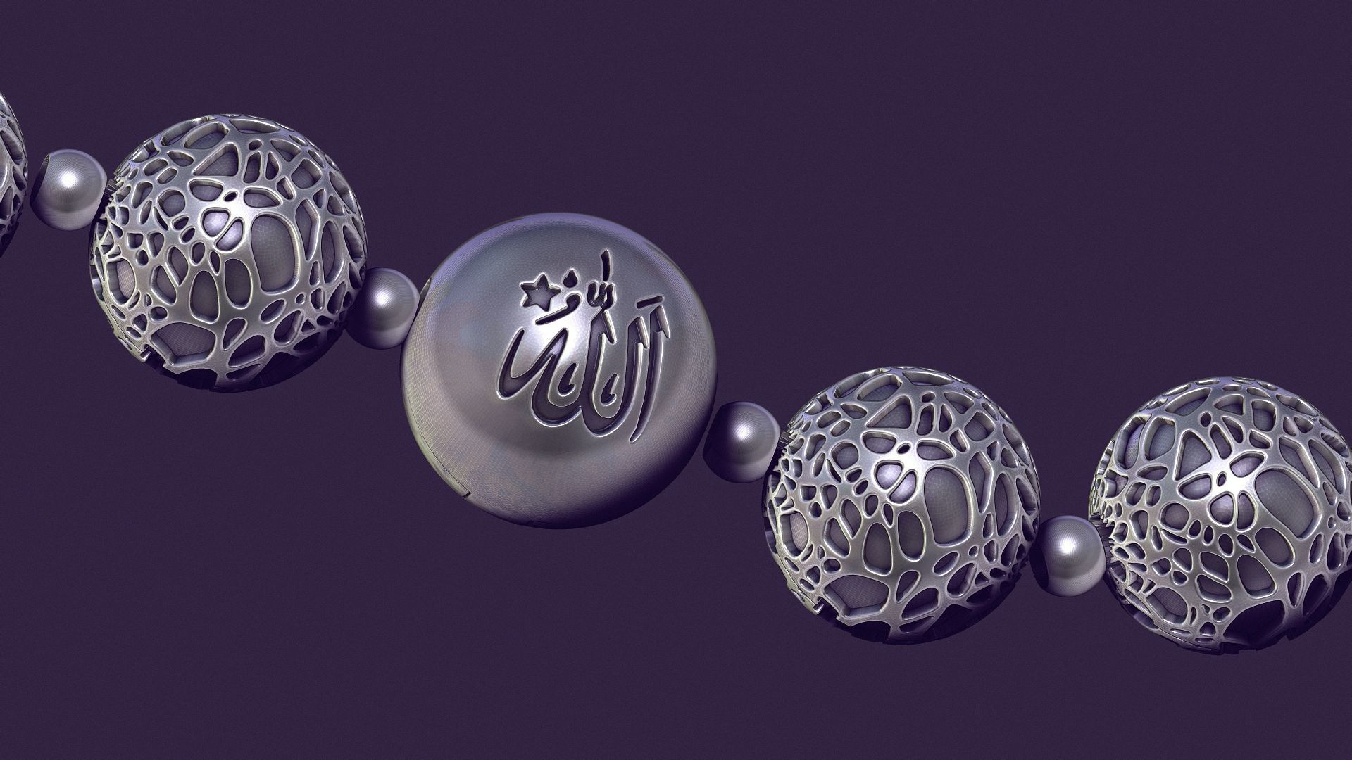 Muslim rosary Tasbih beads for casting in silver 3D print model_2