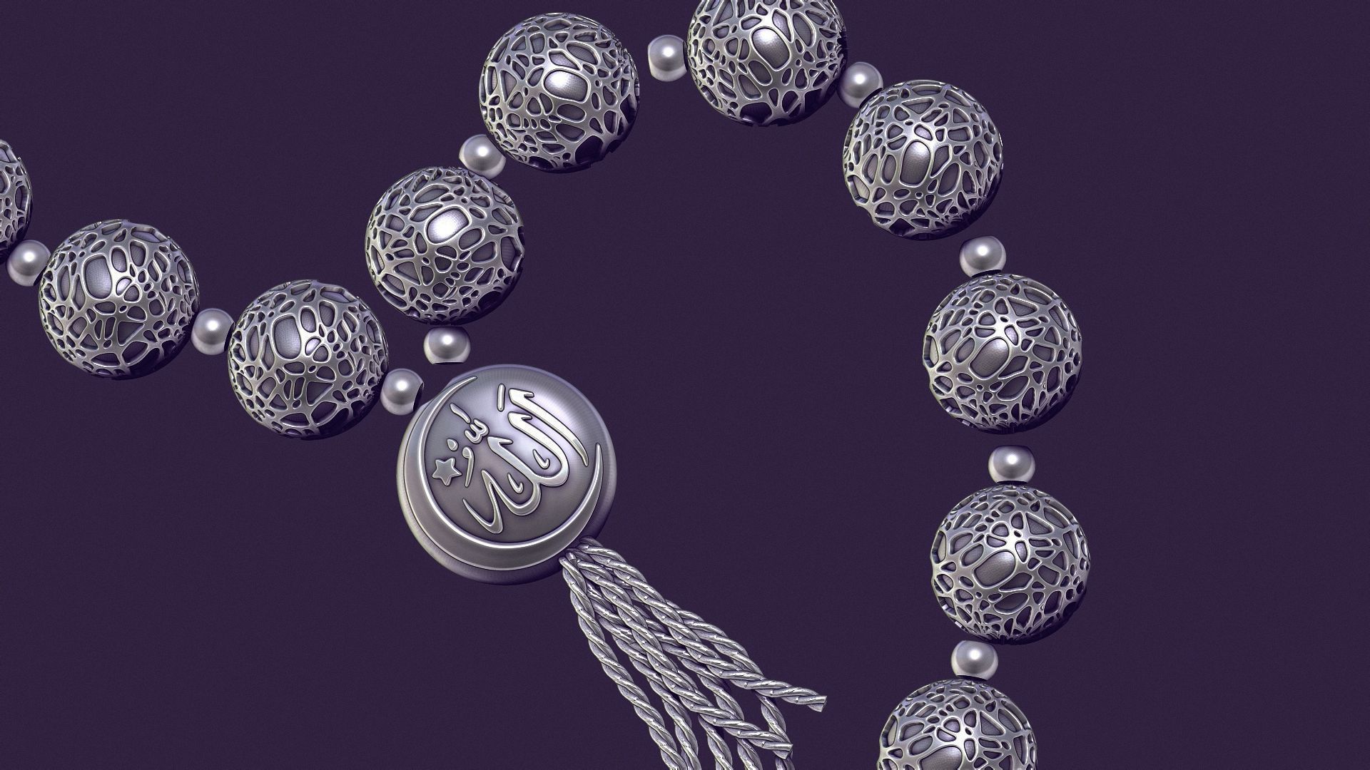 Muslim rosary Tasbih beads for casting in silver 3D print model_11