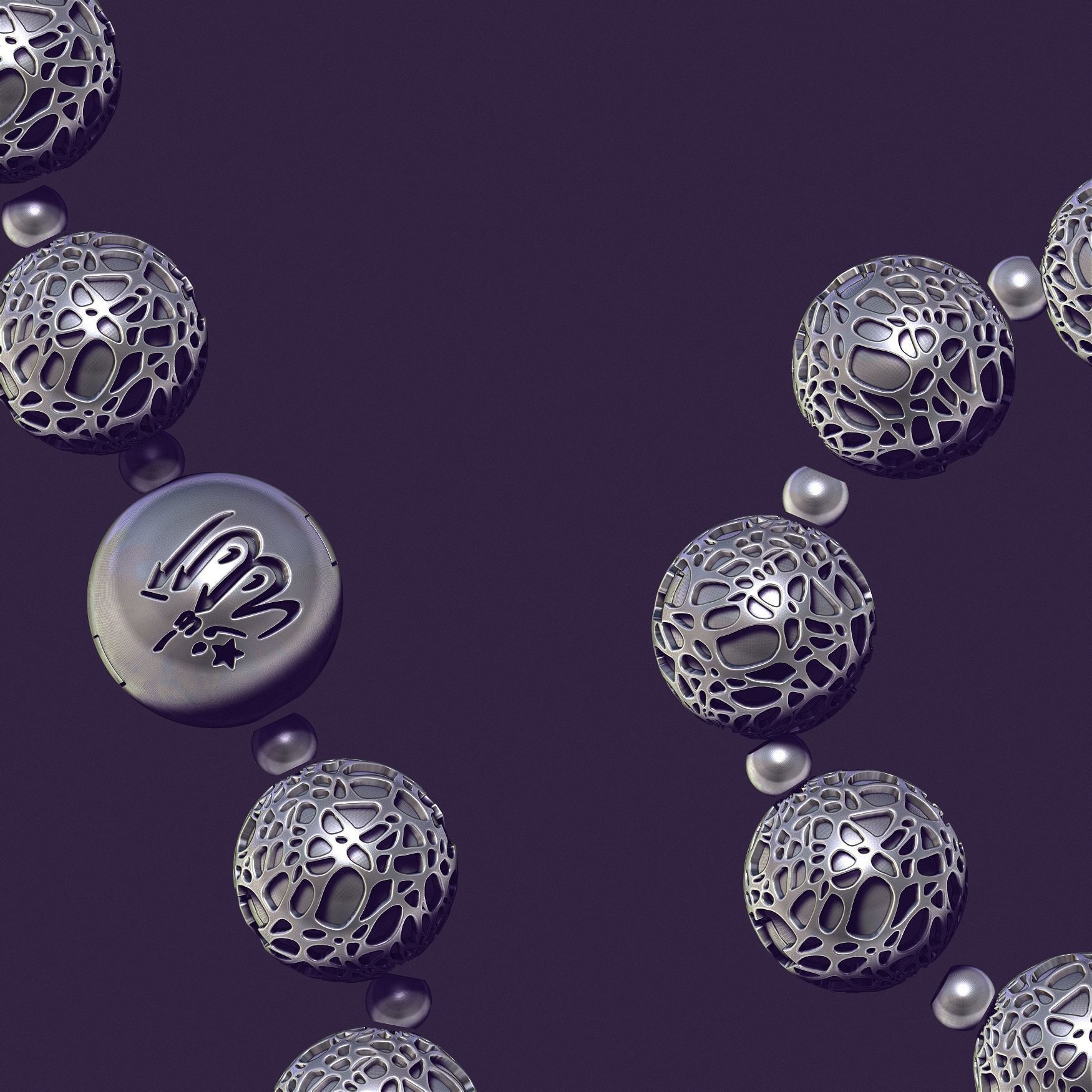 Muslim rosary Tasbih beads for casting in silver 3D print model_13