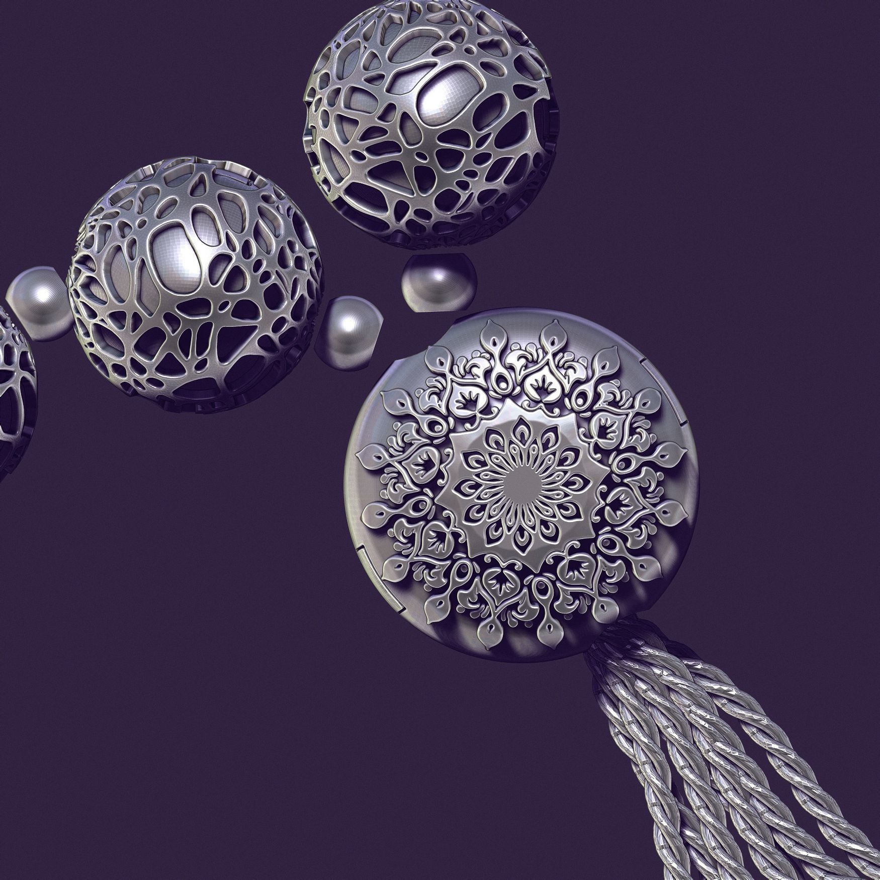Muslim rosary Tasbih beads for casting in silver 3D print model_12