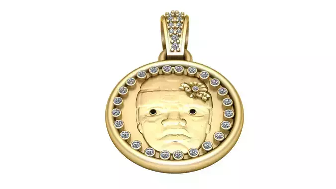 SAD FACE COIN PENDANT 3D PRINTABLE MODEL