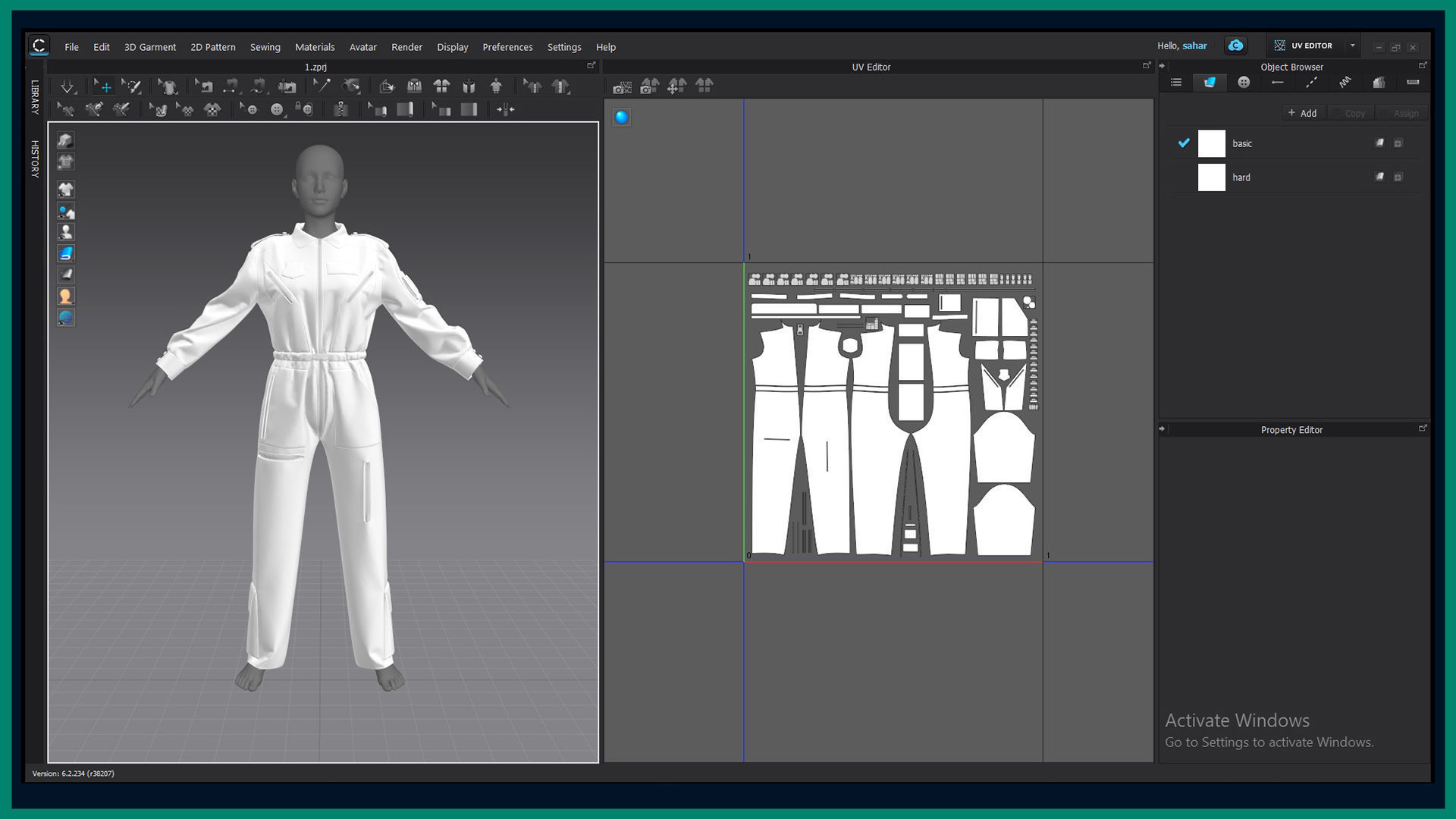 female pilot uniform with texture 3D model_7