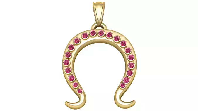 HORSE SHOE PENDANT 3D PRINTABLE MODEL 