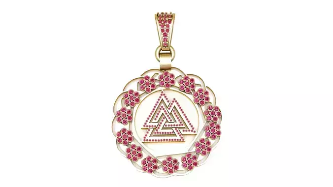 TRIANGLE DESIGN RUBY PENDANT 3D PRINTABLE MODEL 3D print model