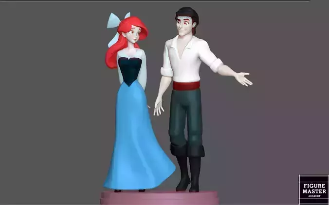 ARIEL LITTLE MERMAID WITH PRINCE ERIC DISNEY ANIMATION PRINCESS