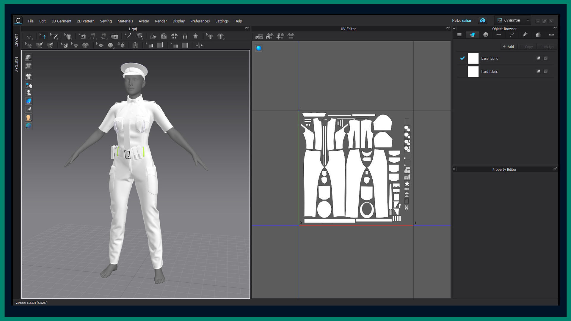 female police uniform with texture 3D model_6