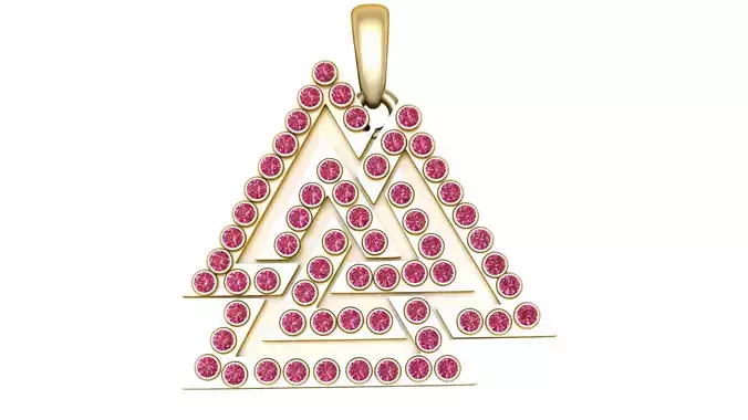 TRIANGLE RUBY PENDANT 3D PRITABLE MODEL  3D print model