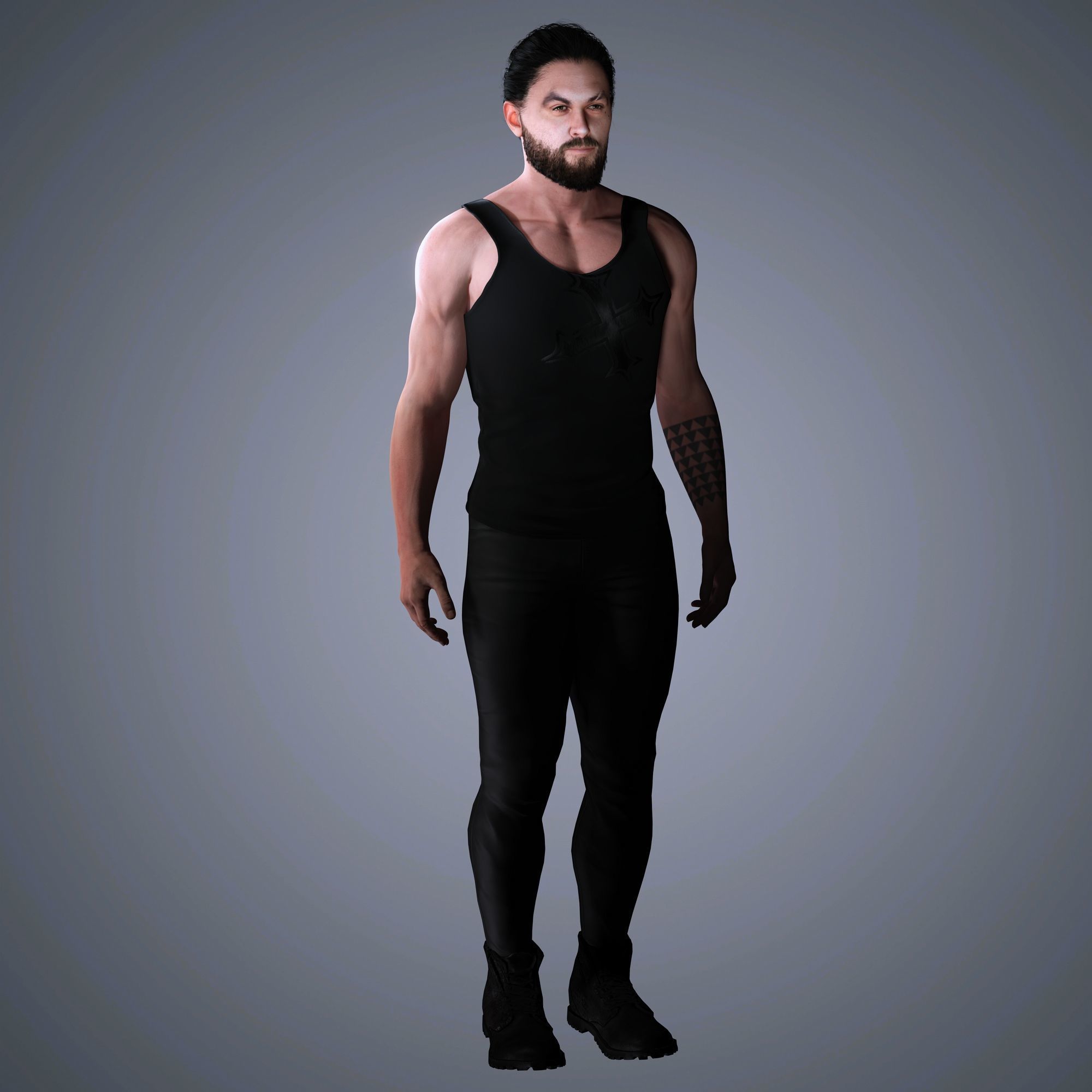 Jason Momoa Character 3D Model Low-poly 3D model_9