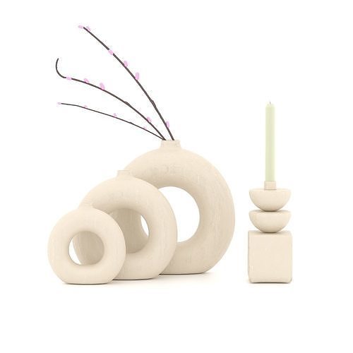 Decorative Set Vase and Candelabra 3D model