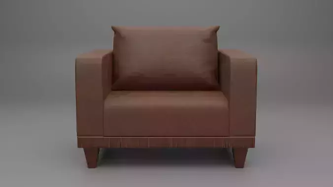 Brown Leather Armchair