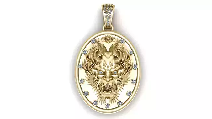 EVIL FACE PENDANT 3D PRINTABLE MODEL