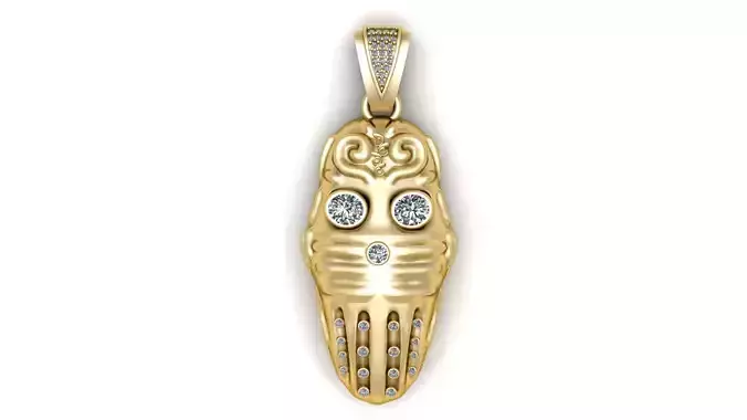 GOLDEN SKI MASK PENDANT 3D PRINTABLE MODEL