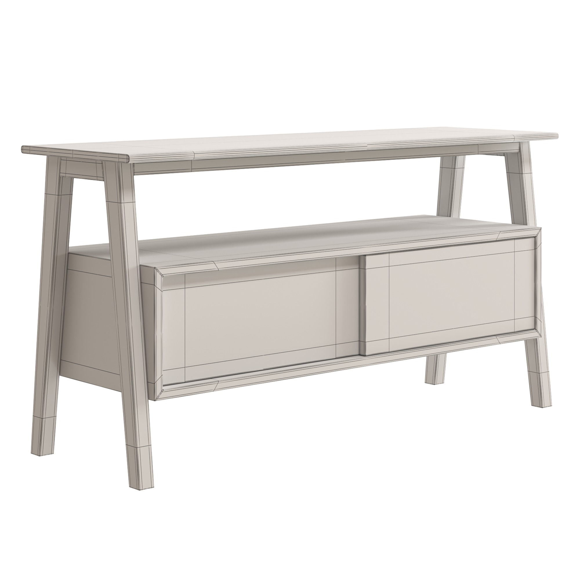 Terrace Media Unit Caramelized Low-poly 3D model_5