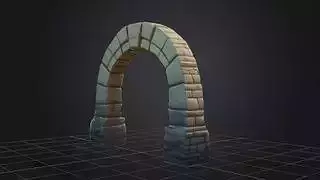 Stylized low poly stone arch