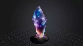 Glowing galactic crystal 3D model_0