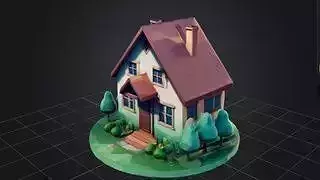 Stylized low poly house
