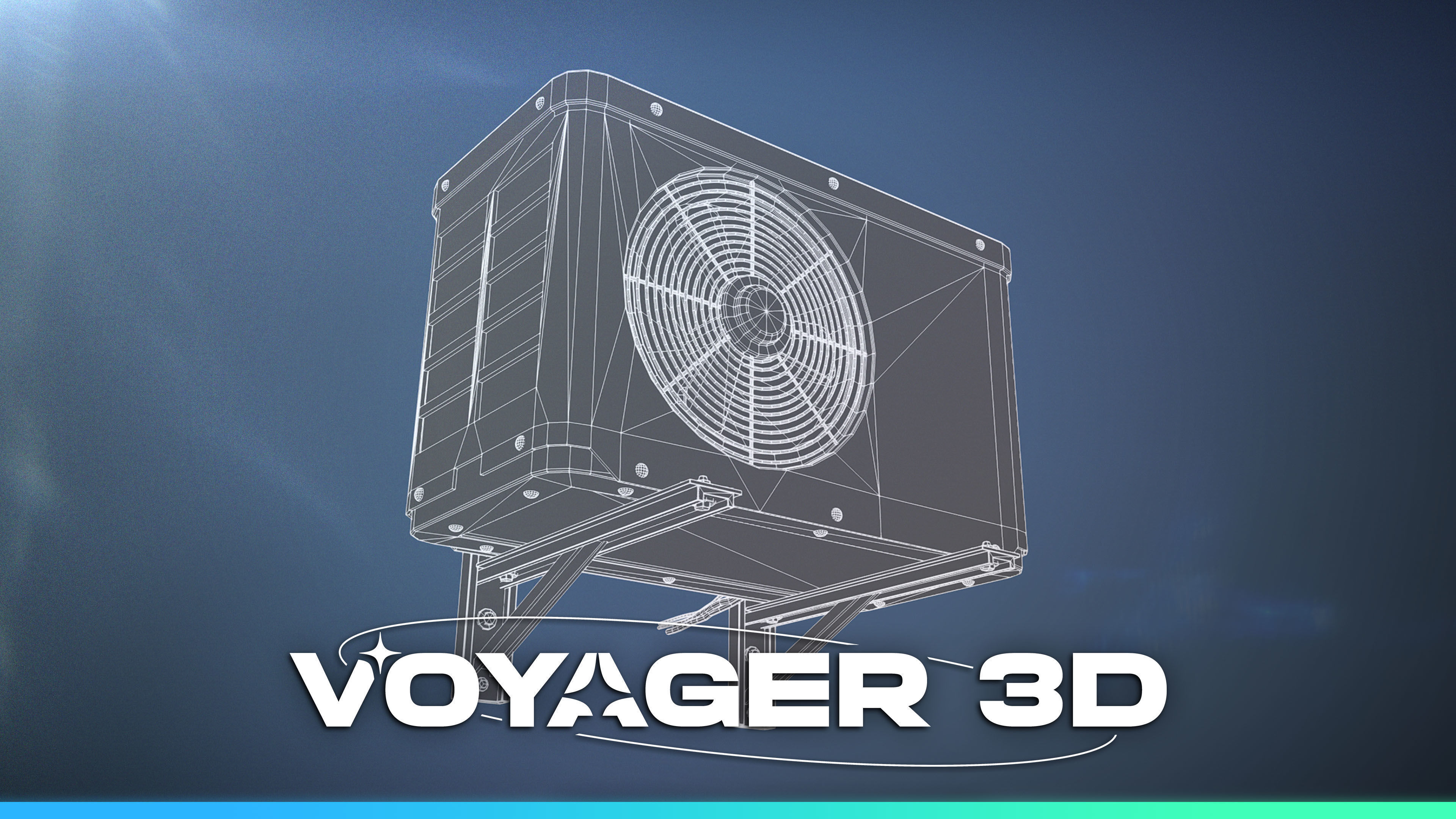 Window Air Conditioner Low-poly 3D model_1