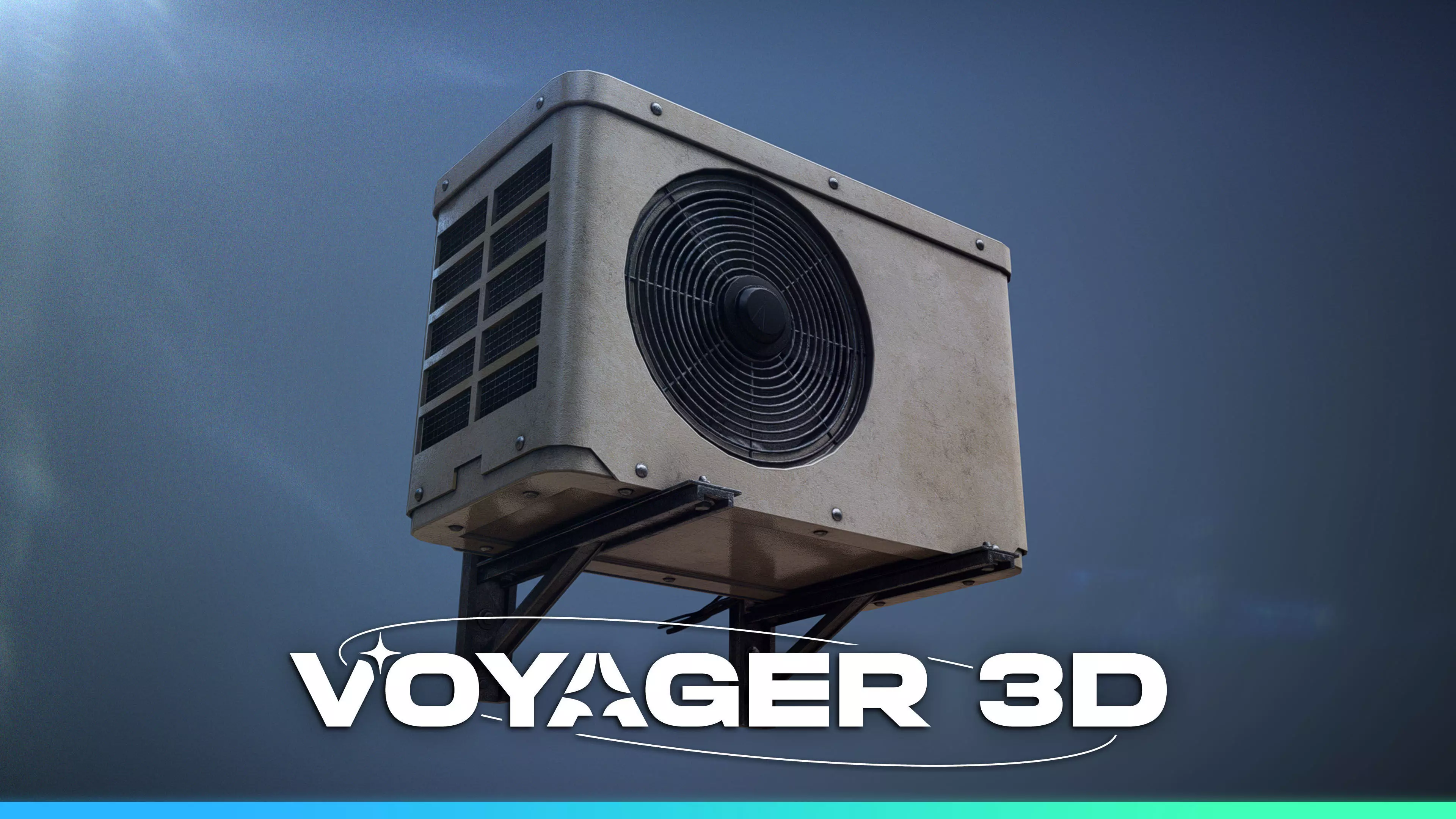 Window Air Conditioner Low-poly 3D model_0