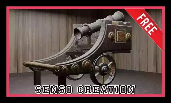 Cannon with different texture Free 3D model