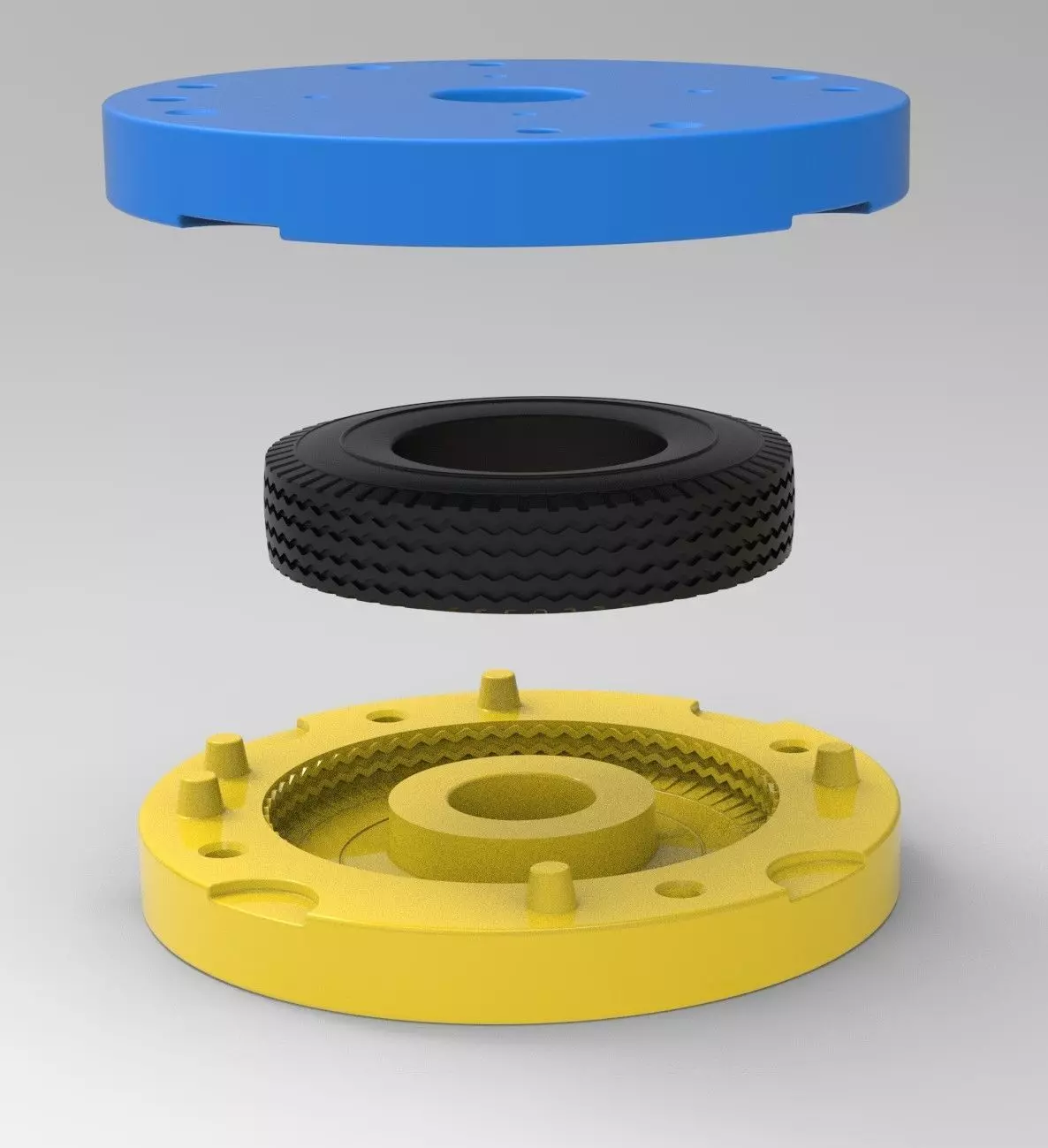 Mold for diecast truck tire 10 Scale 1 to 10 and 1 to 14 3D print model_0