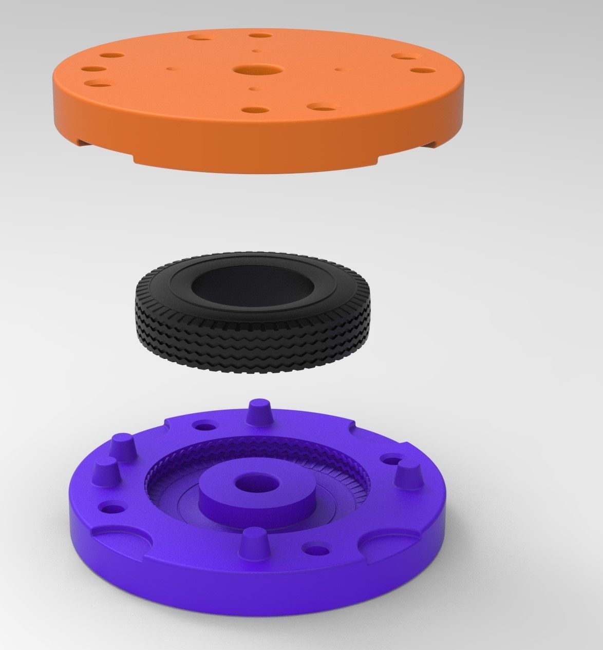 Mold for diecast truck tire 10 Scale 1 to 10 and 1 to 14 3D print model_6