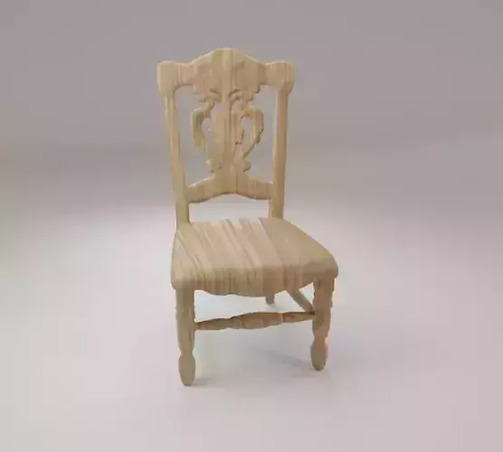 Ornate Wooden Chair   High-Detail 3D Model