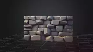 Stylized Low Poly Wall 