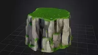 Rock Cliff with Grass