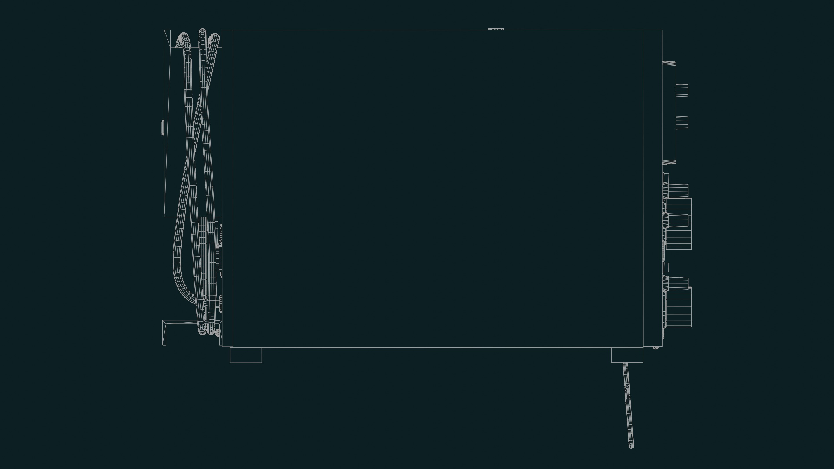 Vintage device Oscilloscope c1 94 Low-poly 3D model_23