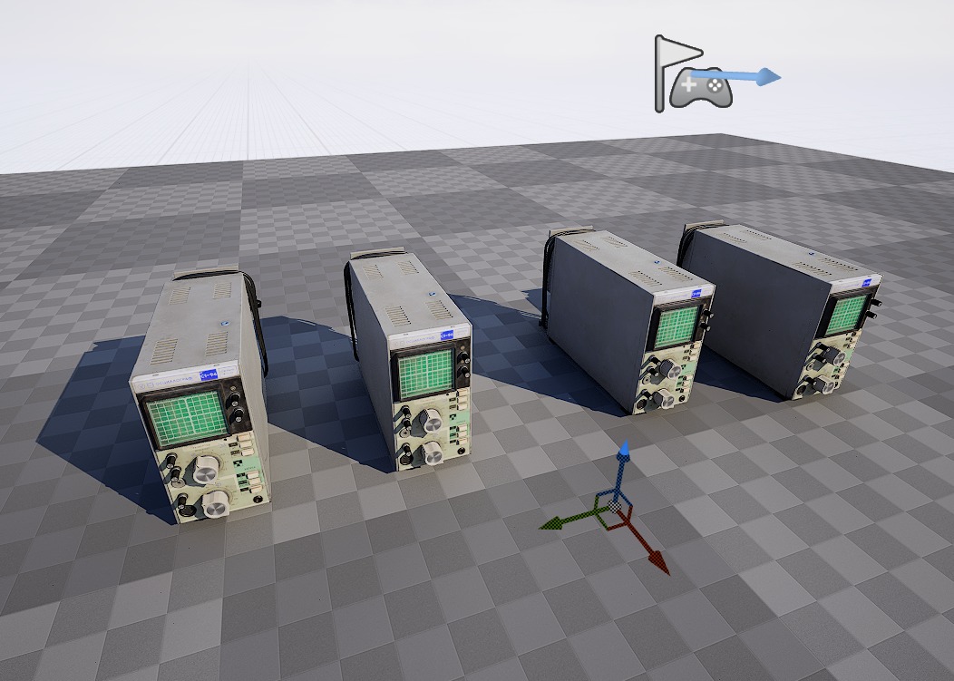 Vintage device Oscilloscope c1 94 Low-poly 3D model_7