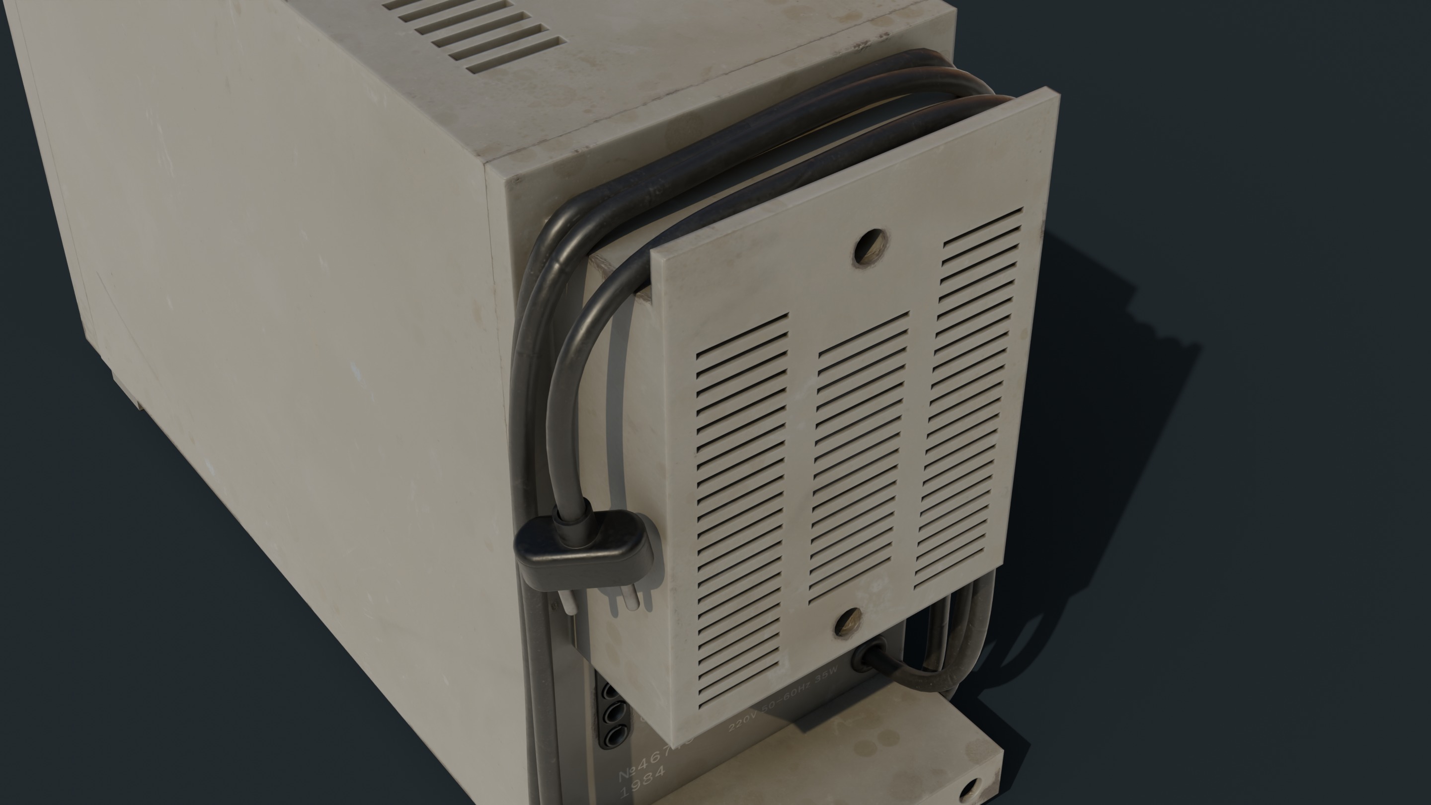 Vintage device Oscilloscope c1 94 Low-poly 3D model_14