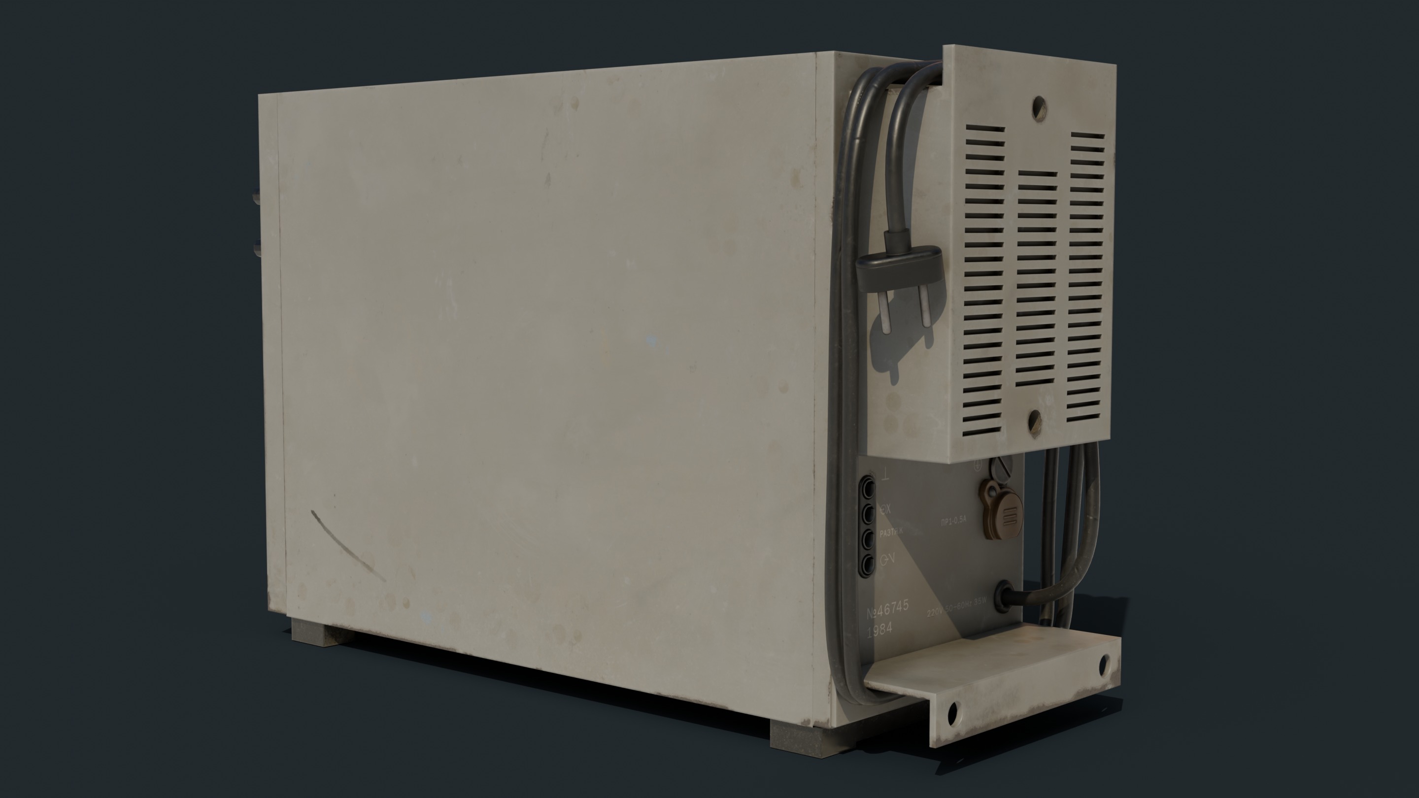 Vintage device Oscilloscope c1 94 Low-poly 3D model_12