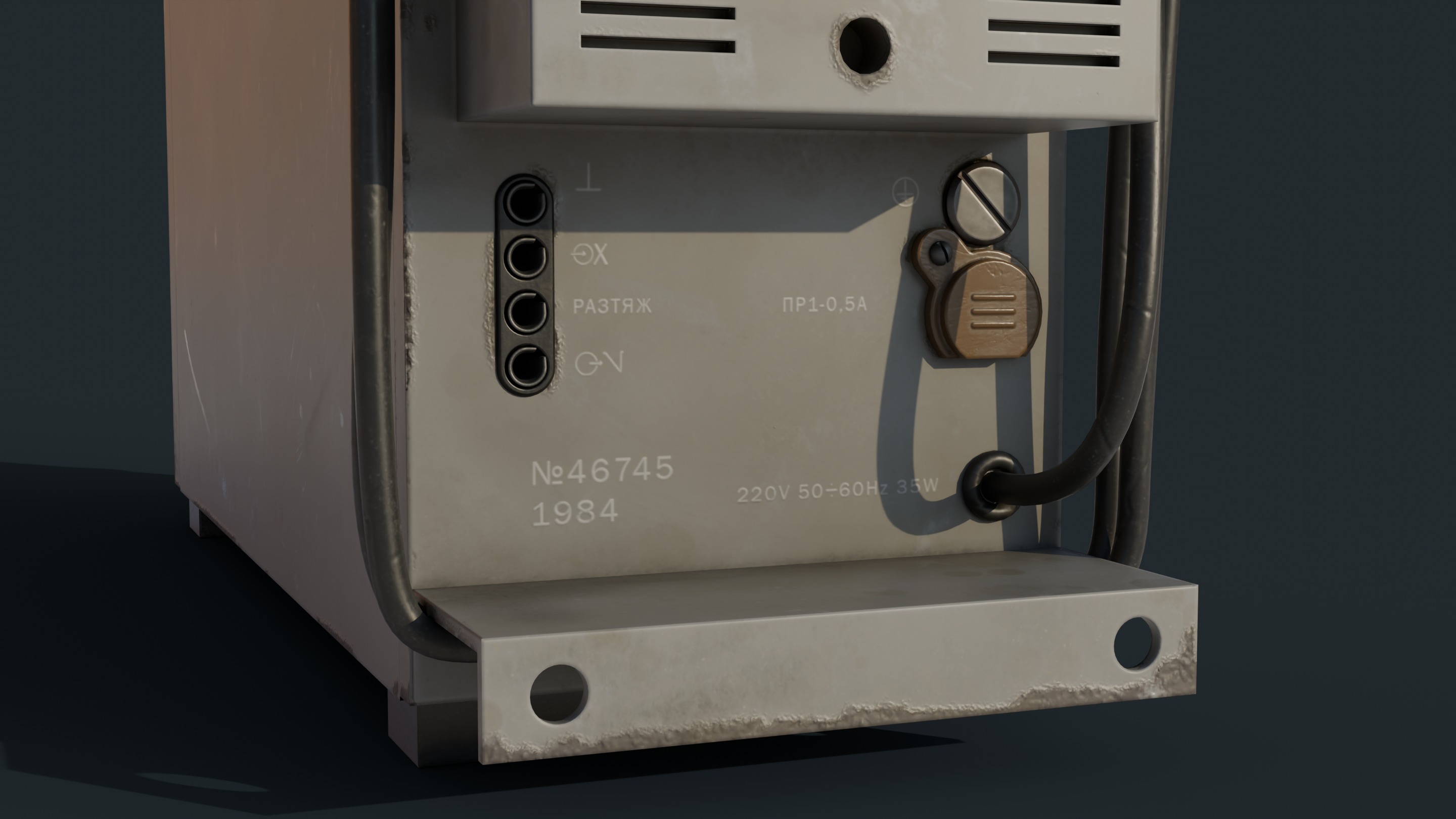 Vintage device Oscilloscope c1 94 Low-poly 3D model_6