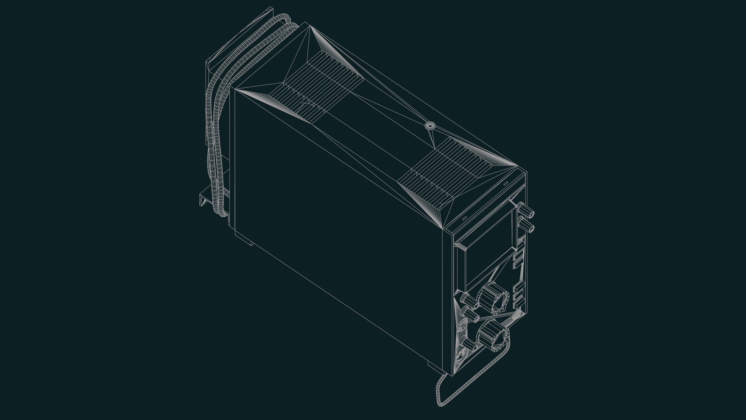 Vintage device Oscilloscope c1 94 Low-poly 3D model_25